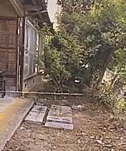 空き家の玄関先の除草の作業後